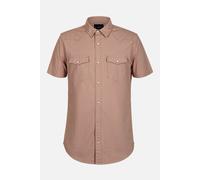 Brown Stretch Ripstop Short Sleeve Utility Shirt Enorsia Brown M