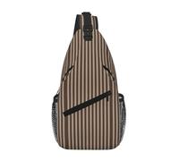 Brown Strip Crossbody Sling Bag Crossbody Shoulder Chest Bag Shoulder Strap Waist Fanny Pack Men Women