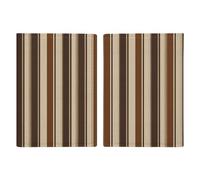 Brown Stripe Passport Holder for Women Men PU Leather Passport Travel Wallet with Multiple Pockets