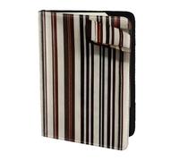 Brown Stripe Print 5.5in Passport Travel Document Wallet Case Stylish Secure Men Women For Travelers, Black, One Size