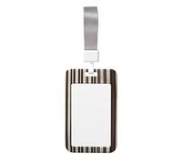 Brown Stripe Print Vertical Card Badge Holder Appropriate for Teachers Students Doctors Office Staff
