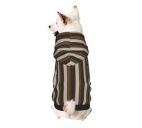 Brown Stripe Printed Dog Hoodie Soft Dog Sweatshirt Cute Cat Dog Clothes for Small Dogs Kitten Puppy, XS