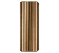 Brown Striped 8mm Thick Rectangle Mat For Bathroom, Kitchen, Living Room, Easy To Clean Striped Mat - 67Cm X 240Cm (Runner)