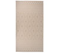 Outdoor Flatweave Rug Brown Stripes Runner Area Floor Mat vidaXL