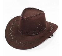 Brown Suede Effect Cowboy Hat - Western Style Fancy Dress Accessory for Adults, Perfect for Festivals, Themed Parties, Country Events & Hen/Stag Nights