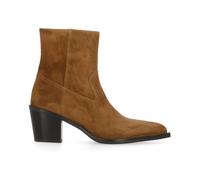 Brown Suede Leather Arrow Toe Boots - female - Stuart Weitzman - Heeled Boots - Brown - 2 1/2 UK - Shoes 2 1/2 UK