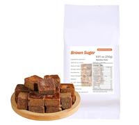 Brown sugar 250g -Handmade by ancient method-Preparation of brown sugar block from sugarcane juice Perfect Sweet Gourmet For Tea Coffee Milk Baking