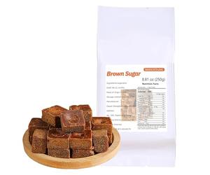 Brown sugar 250g -Handmade by ancient method-Preparation of brown sugar block from sugarcane juice Perfect Sweet Gourmet For Tea Coffee Milk Baking