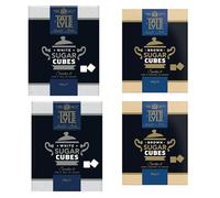Brown Sugar Cubes 2X500g & White 2X500g - Tate and Lyle - Combined Variety Pack - Convenient Dual-Flavor Blend for Perfectly Sweetened Tea and Coffee (NP)