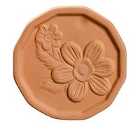 Brown Sugar Keeper, Softener Container, Terracotta Brown Sugar Saver Disc, Reusable and Food Grade Safe, Alternative for Food Storage Containers, with Rooster Flowers Rabbit Bee Design (E)
