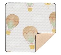Brown Sun Hot Air Balloon Soft Thick Baby Playmat for Indoor Outdoor 1-Piecing Padded Baby Mat for Babies Infants Toddlers, 50'' x 50''
