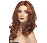 Brown Superstar Wig Long Wavy Ladies Fancy Dress Hairpiece 70s Disco