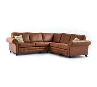 (Brown) Swiss Suede Leather Corner Sofa