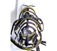 Brown Synthetic Horse Harness Set - Adjustable Heavy Duty Driving Harness with Metal Hardware, Padded Breast Collar & Crupper - Comfortable & Durable for Cart, Carriage & Training 011 (Shetland)