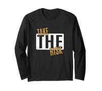 Brown Take The Risk Brown Graphic Long Sleeve T-Shirt