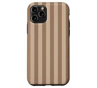 Brown Tan Beige Striped Cute Girly Aesthetic Preppy Stripe Case for iPhone 11 Pro