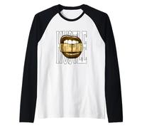 Brown Taste for The Hustle Brown Graphic Raglan Baseball Tee