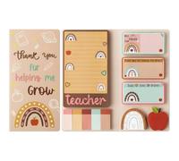 Brown Teachers' Day Sticky Notes Set, 550 Sheets,Cute Cartoon Dog Post It Notes with 3 Point Pens, Self-Adhesive Writing Memo Pages Back to School Office Supplies