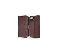 TECHGEAR Wallet Case for iPhone 13, Genuine Leather Magnetic Flip [RFID Blocking] Case with Shockproof TPU Holder, Card Slots, Stand Folio Cover Compatible with iPhone 13 6.1" 2021, Brown