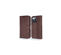TECHGEAR Wallet Case for iPhone 13 Pro, Genuine Leather Magnetic Flip [RFID Blocking] Case with Shockproof TPU Holder, Card Slots, Stand Folio Cover Compatible with iPhone 13 Pro 6.1" 2021, Brown