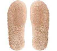 Brown Thermal Insoles - Unisex Rabbit Fur Lined, Breathable & Sweat-Absorbing, Thick Plush Winter Insoles for Boots, Snow Shoes, Casual Footwear - UK 7 - 1 Pair