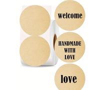 Brown Thermal Stickers 2 inch Direct Thermals Labels Round Square Direct Name Printer Tags for Small Business Price DIY 500pcs (Round)