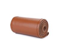 (brown thread) DIY 38cm Car Steering Wheel Covers Braid On Soft Artificial Leather Car