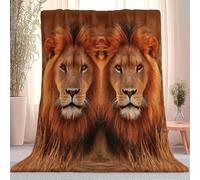 Brown Throw Blanket for Kids Boys Girls, Surrealist Style Animals Lion Blankets Child Room Decor - Soft Fluffy Warm Blanket For Beds And Sofas Multiple Sizes 100 x 130 cm