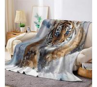 Brown Throw Blanket for Kids Cute little tiger Fluffy Blanket 3D Print Soft Warm Flannel Light Fleece Blanket 100 x 130 cm Boys Girls Birthday Gift Bed Sofa Couch