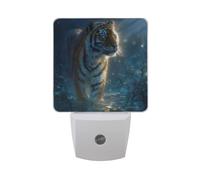 Brown Tiger in Forest Night Light Dusk to Dawn Sensor LED Night Dimmable Nightlight Lights Plug into Wall for Bedroom