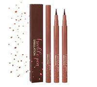 Brown-Toned Makeup Simulation Pen Set with Fine Tapered Brush Tips for Natural Brows & Eyeliner - Waterproof Quick-Dry Formula, Long-Lasting Sweatproof Finish, Easy Application for Everyday Beauty