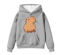 Brown Top Women Winter Cute Capybara Print Long Sleeve Hoodie with Pocket for Big Kids Cozy Casual Outerwear Girls Sweater Toddler, gray, 8-9 Jahre