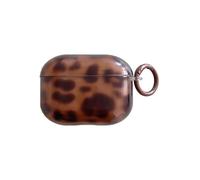 Brown Tortoise Shell Case for AirPods Pro&Pro2 with Charm - Cute Chic Amber Cheetah Print Trendy Glossy Turtle Shell Soft Slim Protective Cover for Teen Cool Girls Women(AirPods Pro/2,Cheetah Print)