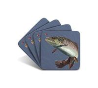 Brown Trout - Set of 4 Coasters - Leslie Gerry Animal Gifts