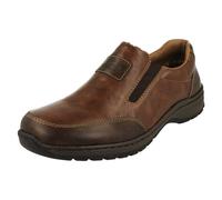 (Brown, UK 10.5) Mens Rieker Casual Extra Wide Slip On Shoes 03354