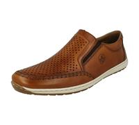 Rieker Men's Loafer Shoes 08868-24 - Brown Leather, Elasticated - UK 7.5 / EU 41 / US 8.5