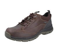 (Brown, UK 8) Mens Clarks Slip Resistant Waterproof Lace Up Shoes Spypath Lo GTX - H Fit