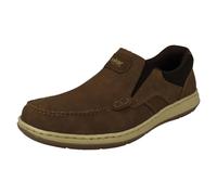 (Brown, UK 8) Mens Rieker Extra Wide Fit Slip On Shoe 17368