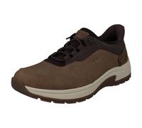 (Brown, UK 9.5) Mens Rieker Ready2Go Elasticated Lace Wide Fitting Shoes 11055