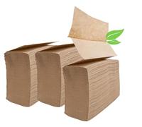 Brown Unbleached Z-Fold Paper Towels - 1000ct - 100% Post-Consumer Waste Tri Fold Paper Towels Bulk - All-Natural Recycled Multifold Paper Towel Refills - For Schools, Workplace, Home, Kitchen