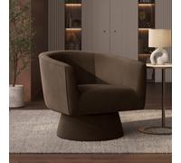 Brown Velvet Swivel Armchair - Cairo