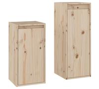 (brown) vidaXL 2x Solid Wood Pine TV Cabinets Wall Mounted Shelf Stand Multi Colours