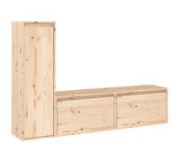 (brown) vidaXL 3x Solid Wood Pine TV Cabinets TV Stand Shelf Furniture Multi Colours