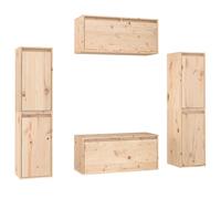 (brown) vidaXL 6x Solid Wood Pine TV Cabinets Wall Mounted Shelf Stand Multi Colours