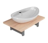 (brown) vidaXL Bathroom Oval Basin Ceramic Wall Shelf Shelf Multi Colours Multi Sizes