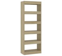 Book Cabinet/Room Divider Sonoma Oak 60x30x166 cm Engineered Wood