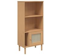 Bookcase Bookshelf Storage Cabinet SENJA Rattan Look Solid Wood Pine vidaXL