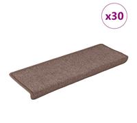 vidaXL Stair Mats 30 pcs 65x21x4 cm Brown Rectangular Edge