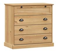 (brown) vidaXL Chest of Drawers Wooden Sideboard Storage Cabinet VIGO Solid Wood Pine