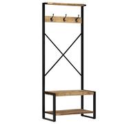 (brown) vidaXL Clothes Rack Multicolour 80x40x190 cm Solid Wood Reclaimed coat rack